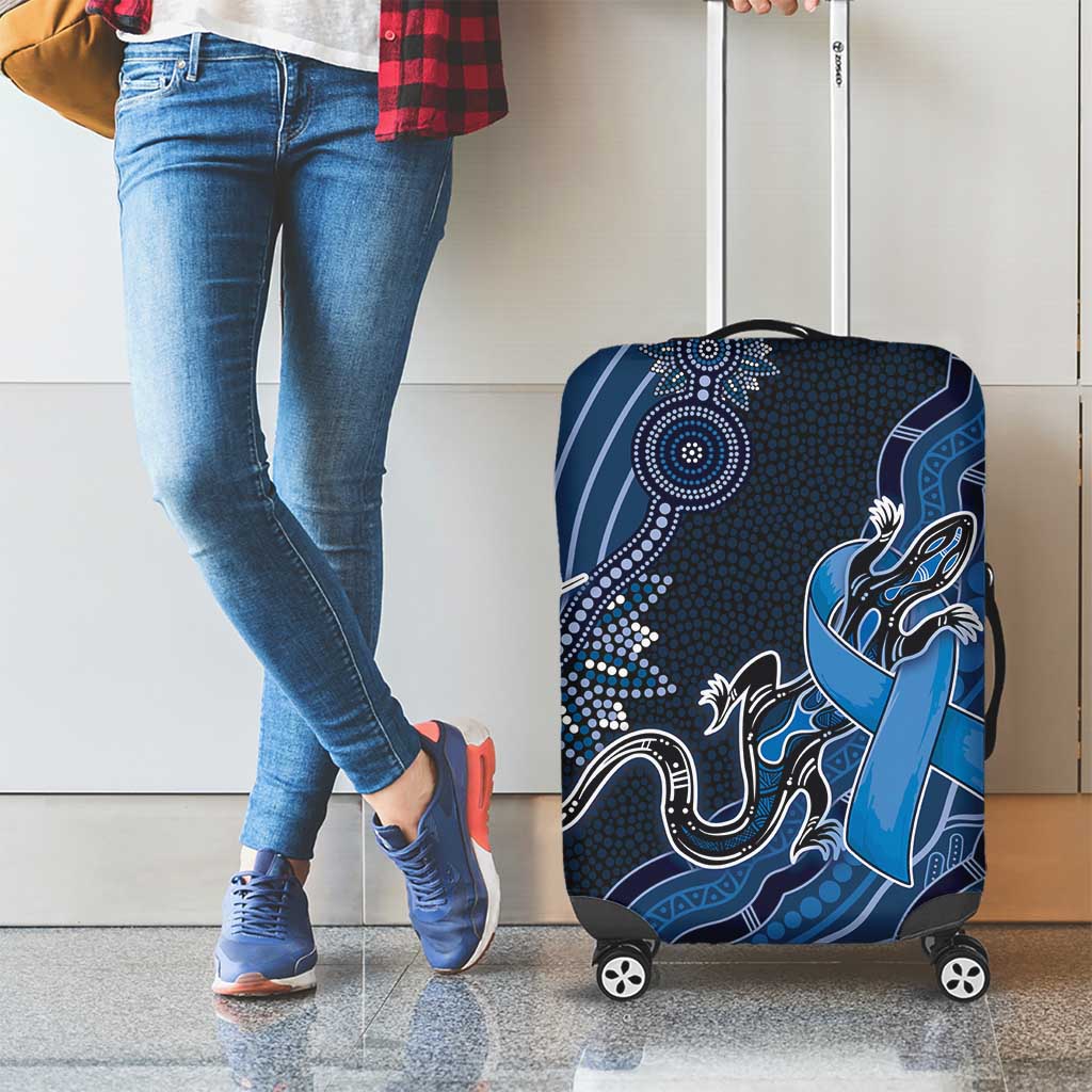 Autism Awareness Luggage Cover Hope Ribbon And Aboriginal Patterns