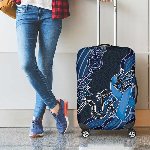 Autism Awareness Luggage Cover Hope Ribbon And Aboriginal Patterns