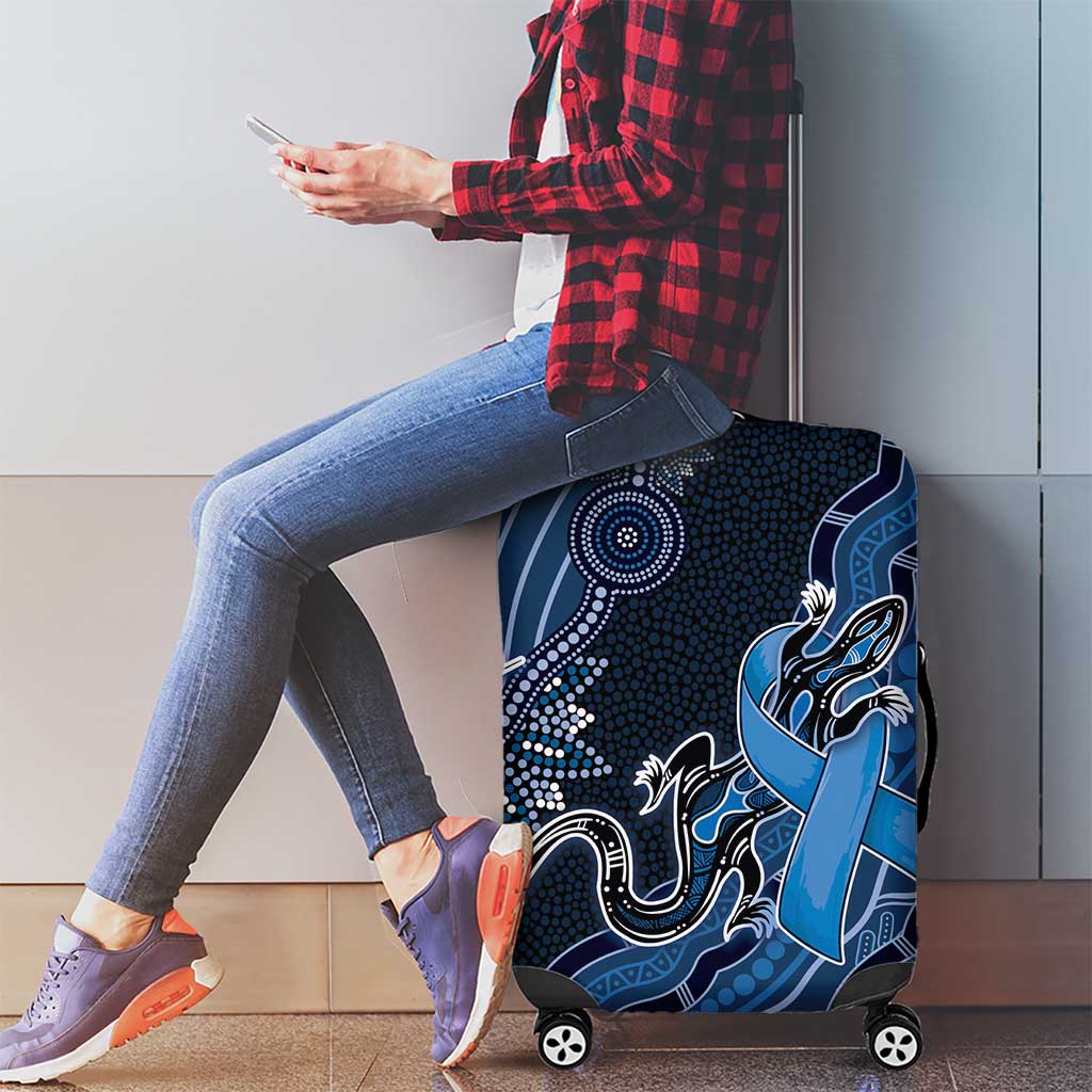 Autism Awareness Luggage Cover Hope Ribbon And Aboriginal Patterns