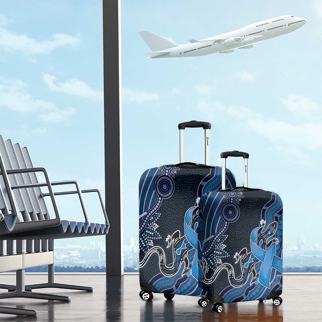 Autism Awareness Luggage Cover Hope Ribbon And Aboriginal Patterns