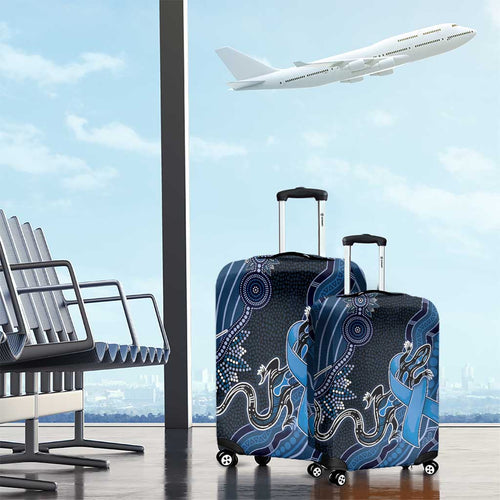 Autism Awareness Luggage Cover Hope Ribbon And Aboriginal Patterns