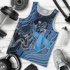 Personalised Autism Awareness Men Tank Top Hope Ribbon And Aboriginal Patterns