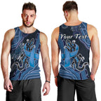 Personalised Autism Awareness Men Tank Top Hope Ribbon And Aboriginal Patterns