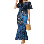 Personalised Autism Awareness Mermaid Dress Hope Ribbon And Aboriginal Patterns
