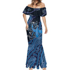 Personalised Autism Awareness Mermaid Dress Hope Ribbon And Aboriginal Patterns