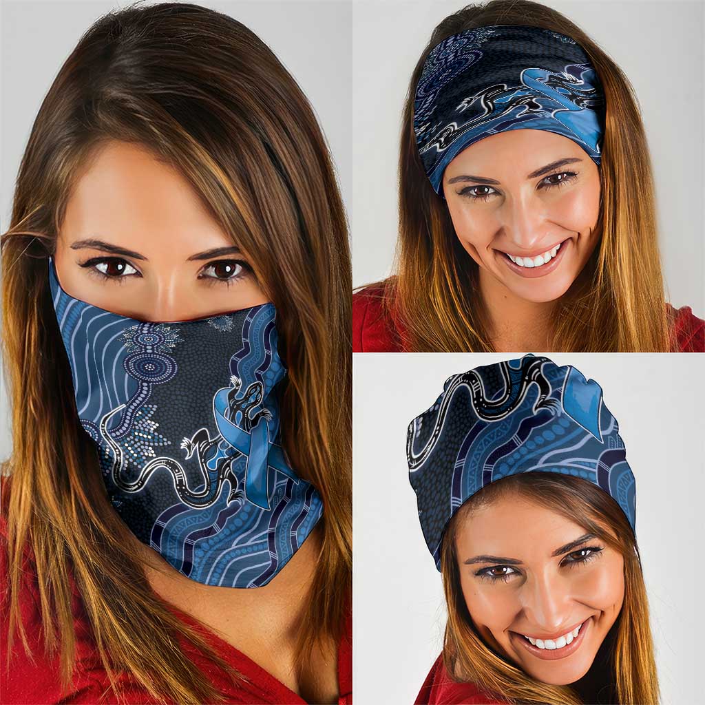 Autism Awareness Neck Gaiter Hope Ribbon And Aboriginal Patterns