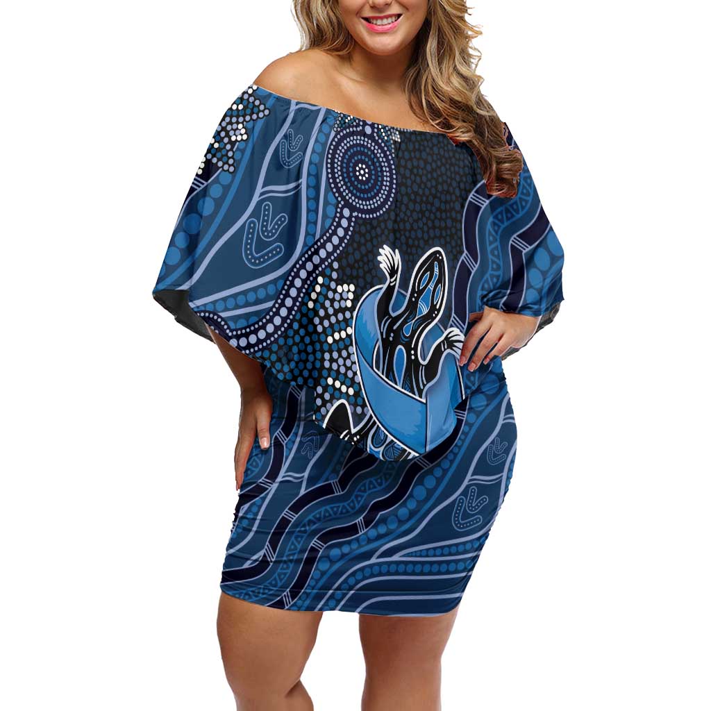 Personalised Autism Awareness Off Shoulder Short Dress Hope Ribbon And Aboriginal Patterns