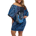 Personalised Autism Awareness Off Shoulder Short Dress Hope Ribbon And Aboriginal Patterns