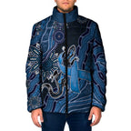 Personalised Autism Awareness Padded Jacket Hope Ribbon And Aboriginal Patterns