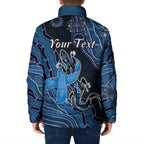 Personalised Autism Awareness Padded Jacket Hope Ribbon And Aboriginal Patterns