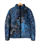 Personalised Autism Awareness Padded Jacket Hope Ribbon And Aboriginal Patterns