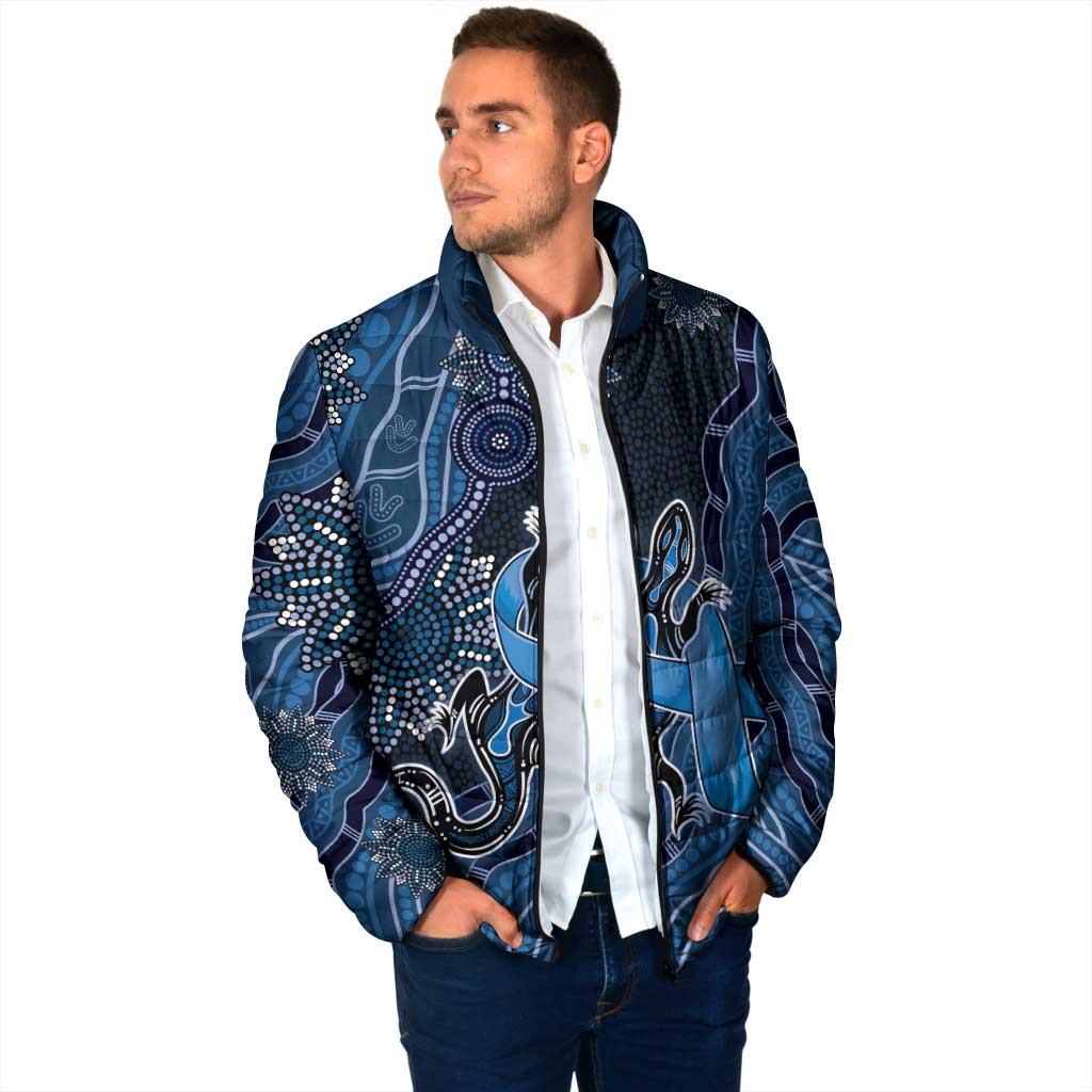Personalised Autism Awareness Padded Jacket Hope Ribbon And Aboriginal Patterns