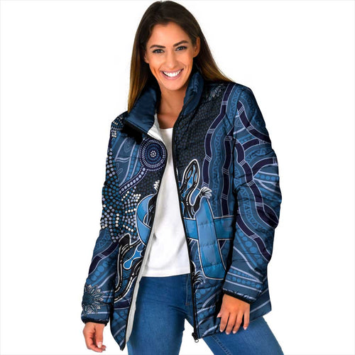 Personalised Autism Awareness Padded Jacket Hope Ribbon And Aboriginal Patterns