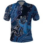 Personalised Autism Awareness Polo Shirt Hope Ribbon And Aboriginal Patterns