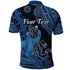 Personalised Autism Awareness Polo Shirt Hope Ribbon And Aboriginal Patterns