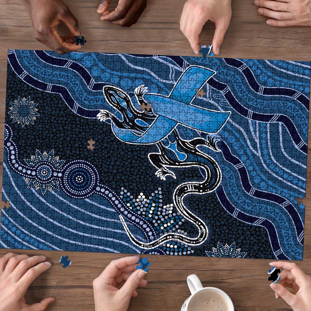 Autism Awareness Puzzle Hope Ribbon And Aboriginal Patterns