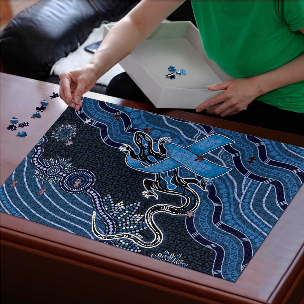 Autism Awareness Puzzle Hope Ribbon And Aboriginal Patterns