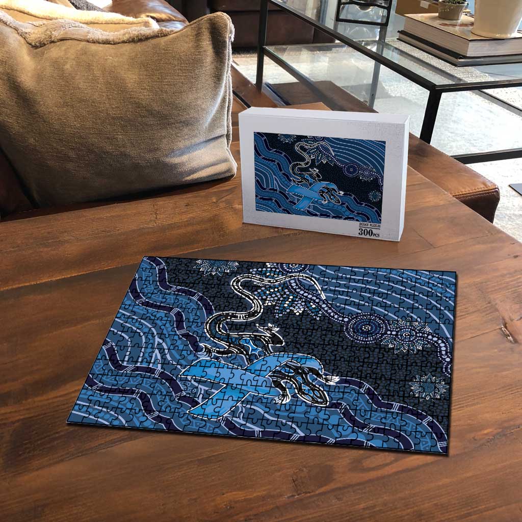 Autism Awareness Puzzle Hope Ribbon And Aboriginal Patterns