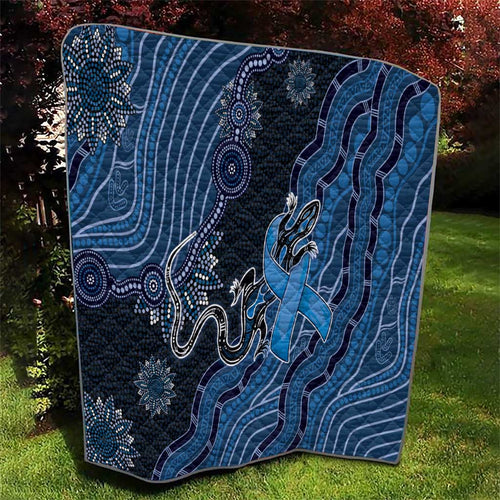 Autism Awareness Quilt Hope Ribbon And Aboriginal Patterns