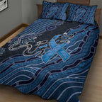 Autism Awareness Quilt Bed Set Hope Ribbon And Aboriginal Patterns