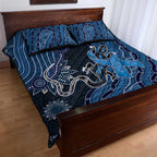 Autism Awareness Quilt Bed Set Hope Ribbon And Aboriginal Patterns