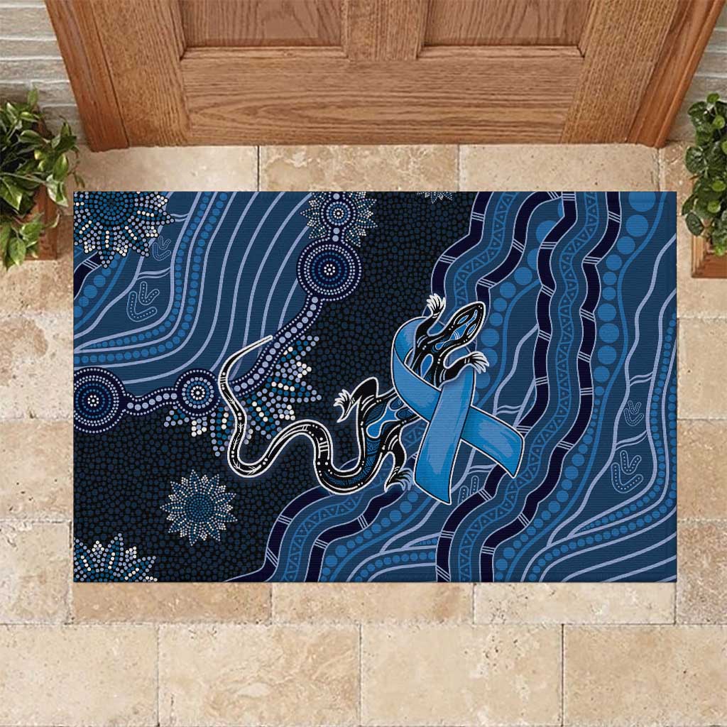 Autism Awareness Rubber Doormat Hope Ribbon And Aboriginal Patterns