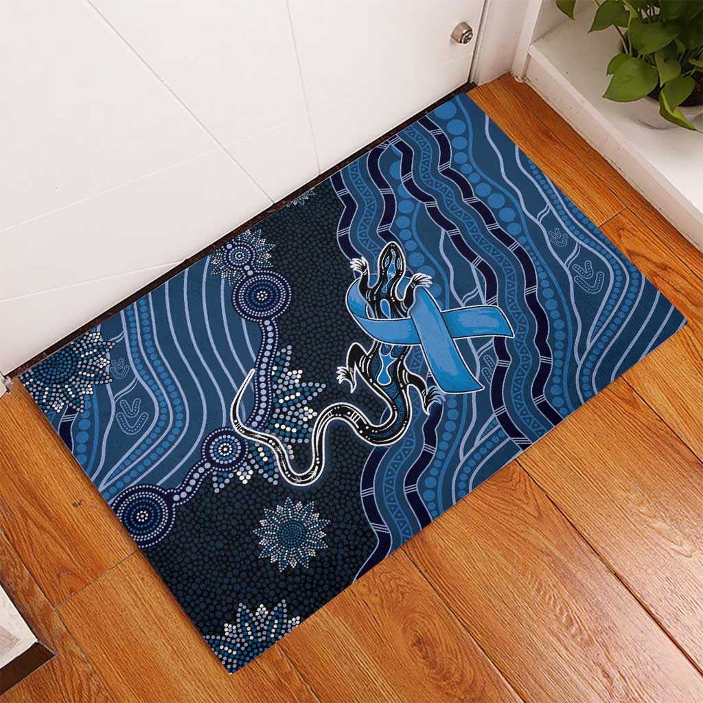 Autism Awareness Rubber Doormat Hope Ribbon And Aboriginal Patterns