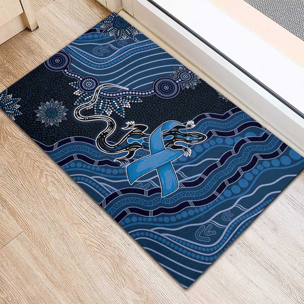 Autism Awareness Rubber Doormat Hope Ribbon And Aboriginal Patterns