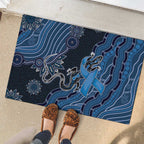 Autism Awareness Rubber Doormat Hope Ribbon And Aboriginal Patterns