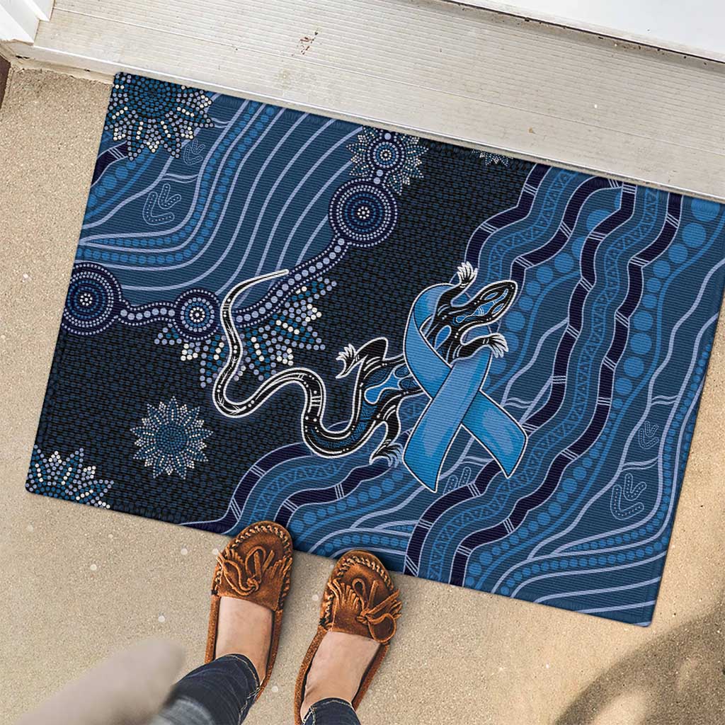 Autism Awareness Rubber Doormat Hope Ribbon And Aboriginal Patterns