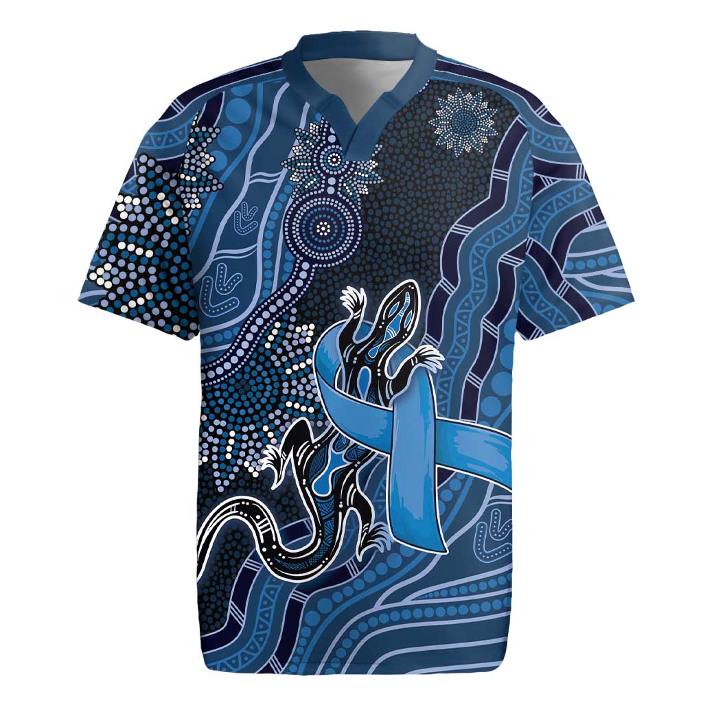 Personalised Autism Awareness Rugby Jersey Hope Ribbon And Aboriginal Patterns