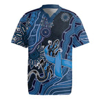 Personalised Autism Awareness Rugby Jersey Hope Ribbon And Aboriginal Patterns