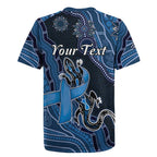 Personalised Autism Awareness Rugby Jersey Hope Ribbon And Aboriginal Patterns