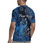 Personalised Autism Awareness Rugby Jersey Hope Ribbon And Aboriginal Patterns