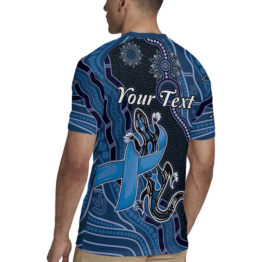 Personalised Autism Awareness Rugby Jersey Hope Ribbon And Aboriginal Patterns
