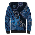Personalised Autism Awareness Sherpa Hoodie Hope Ribbon And Aboriginal Patterns