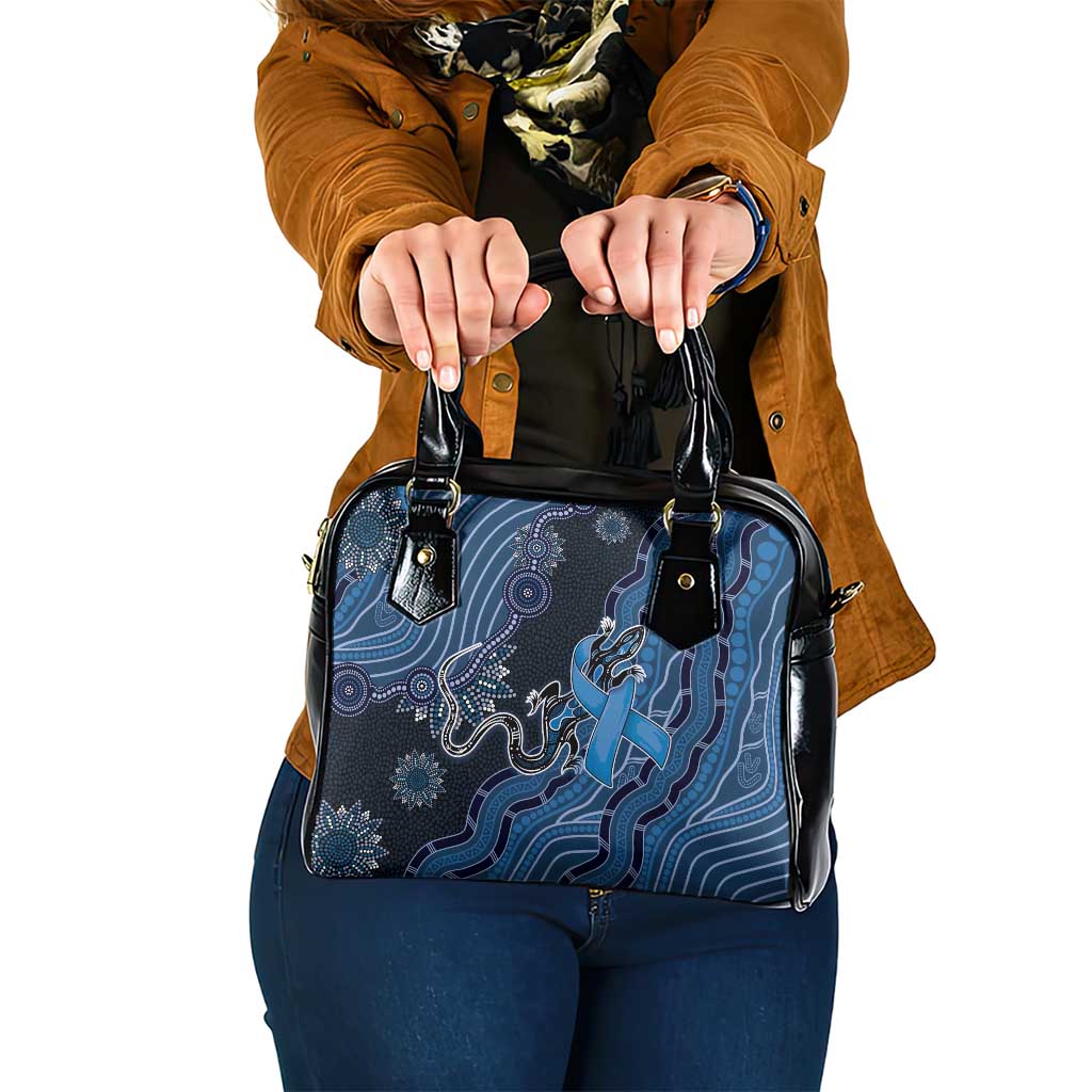 Autism Awareness Shoulder Handbag Hope Ribbon And Aboriginal Patterns