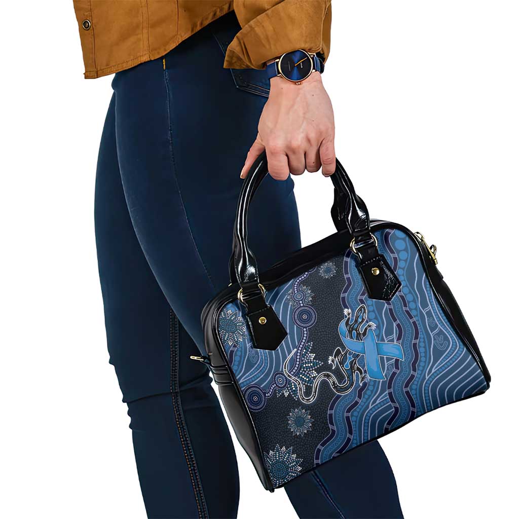 Autism Awareness Shoulder Handbag Hope Ribbon And Aboriginal Patterns