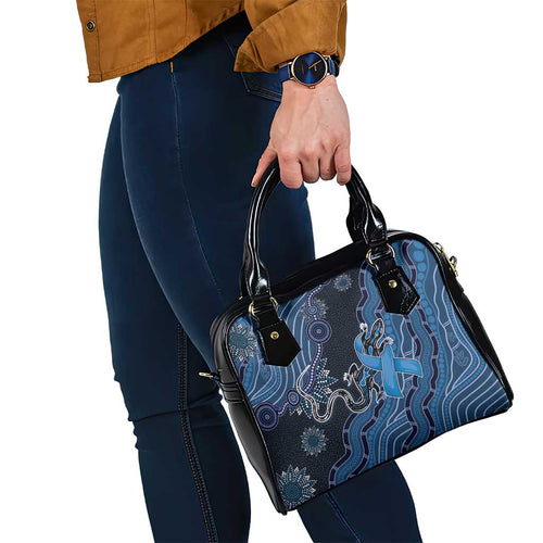 Autism Awareness Shoulder Handbag Hope Ribbon And Aboriginal Patterns