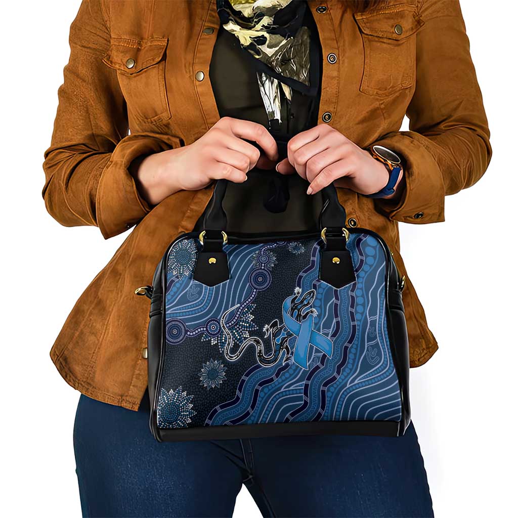Autism Awareness Shoulder Handbag Hope Ribbon And Aboriginal Patterns