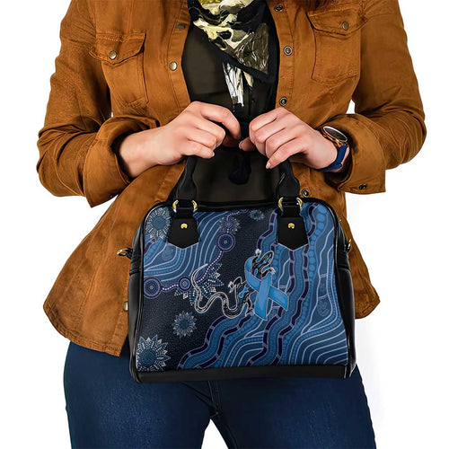 Autism Awareness Shoulder Handbag Hope Ribbon And Aboriginal Patterns