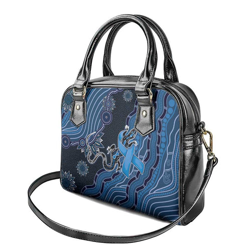 Autism Awareness Shoulder Handbag Hope Ribbon And Aboriginal Patterns