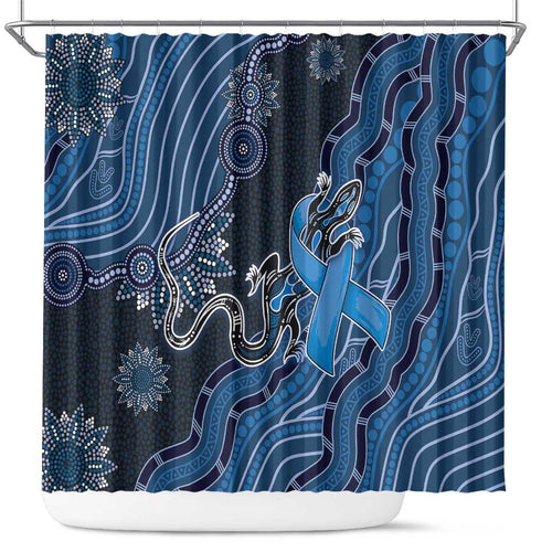 Autism Awareness Shower Curtain Hope Ribbon And Aboriginal Patterns