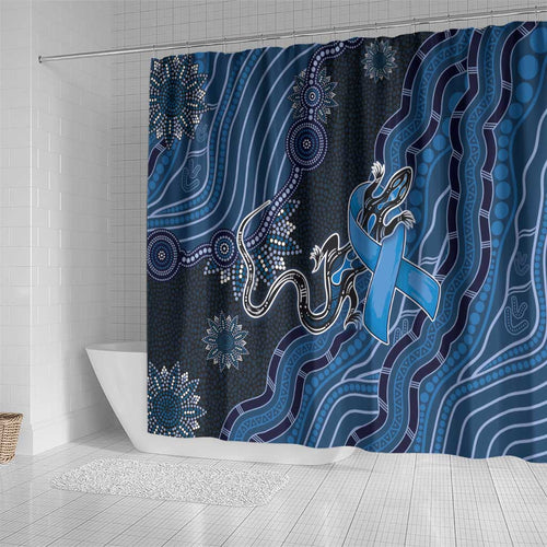 Autism Awareness Shower Curtain Hope Ribbon And Aboriginal Patterns