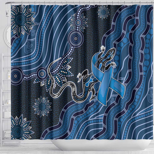 Autism Awareness Shower Curtain Hope Ribbon And Aboriginal Patterns