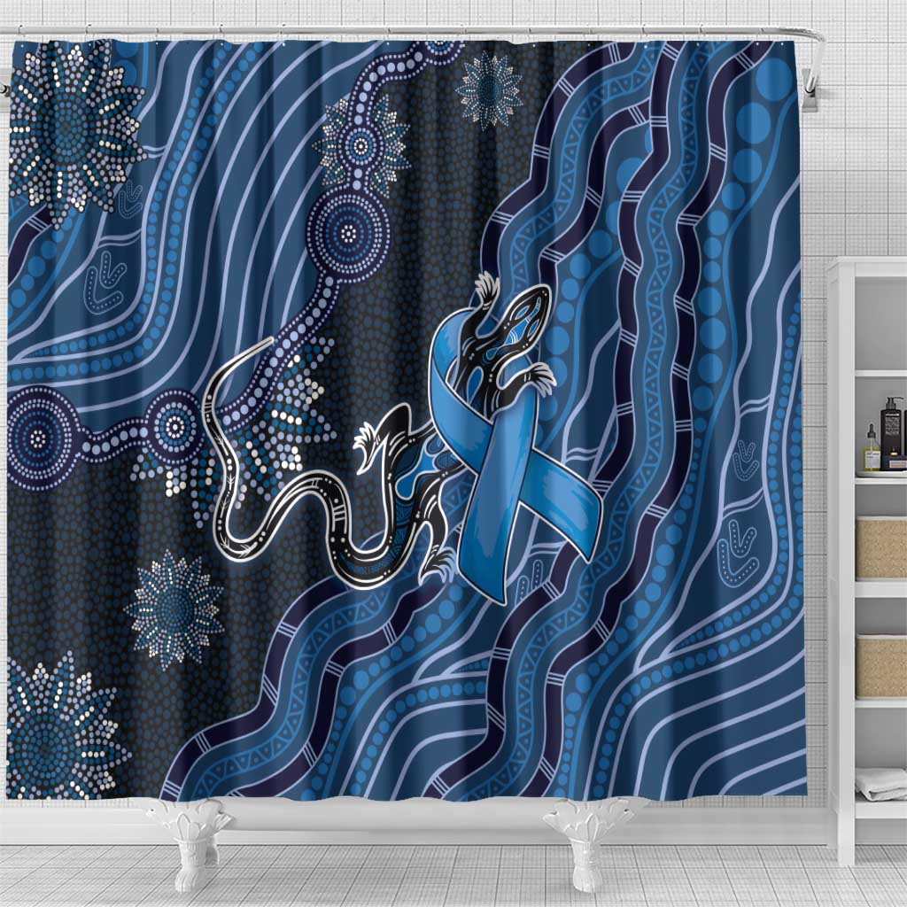 Autism Awareness Shower Curtain Hope Ribbon And Aboriginal Patterns