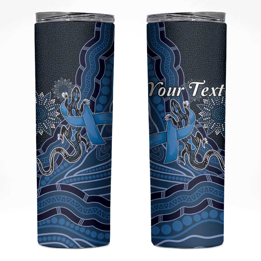Personalised Autism Awareness Skinny Tumbler Hope Ribbon And Aboriginal Patterns