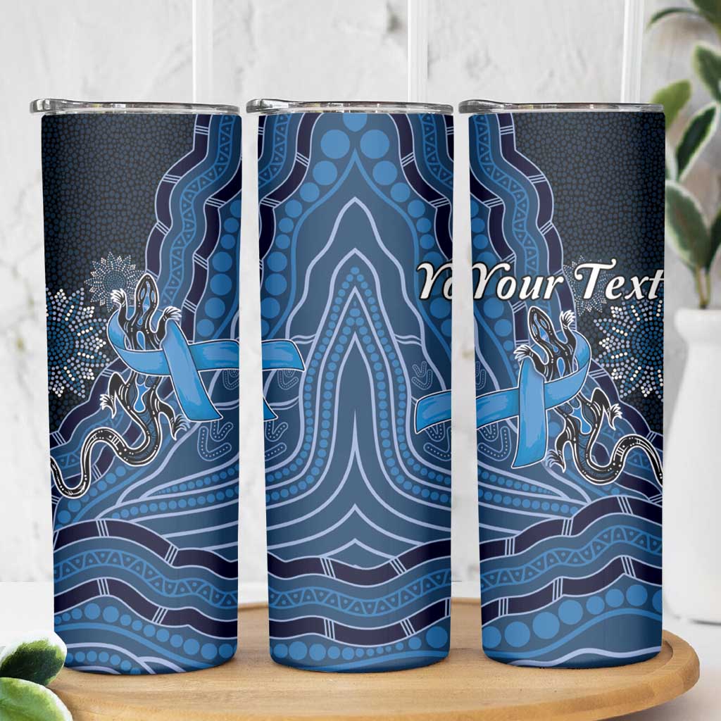 Personalised Autism Awareness Skinny Tumbler Hope Ribbon And Aboriginal Patterns