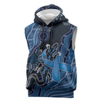 Personalised Autism Awareness Sleeveless Hoodie Hope Ribbon And Aboriginal Patterns