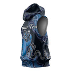 Personalised Autism Awareness Sleeveless Hoodie Hope Ribbon And Aboriginal Patterns